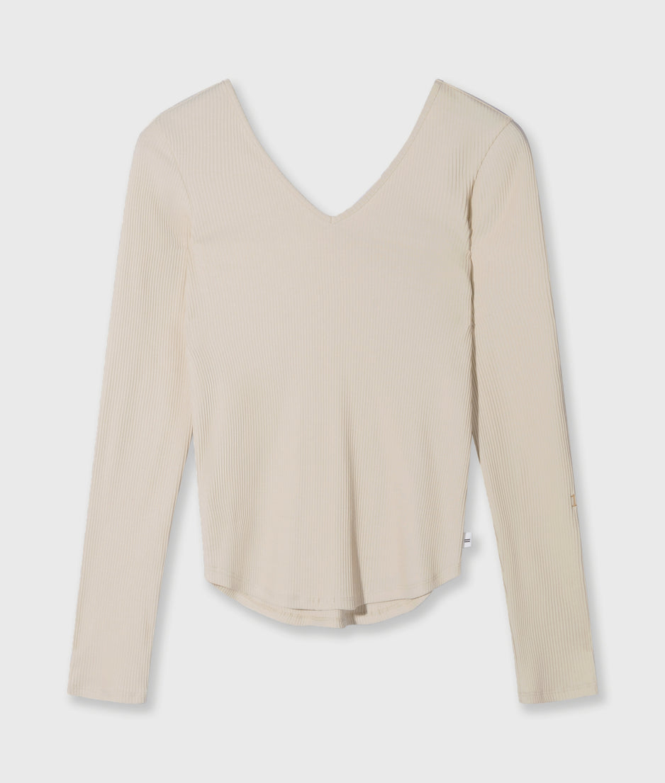 v-neck long sleeve ballet top | light earth