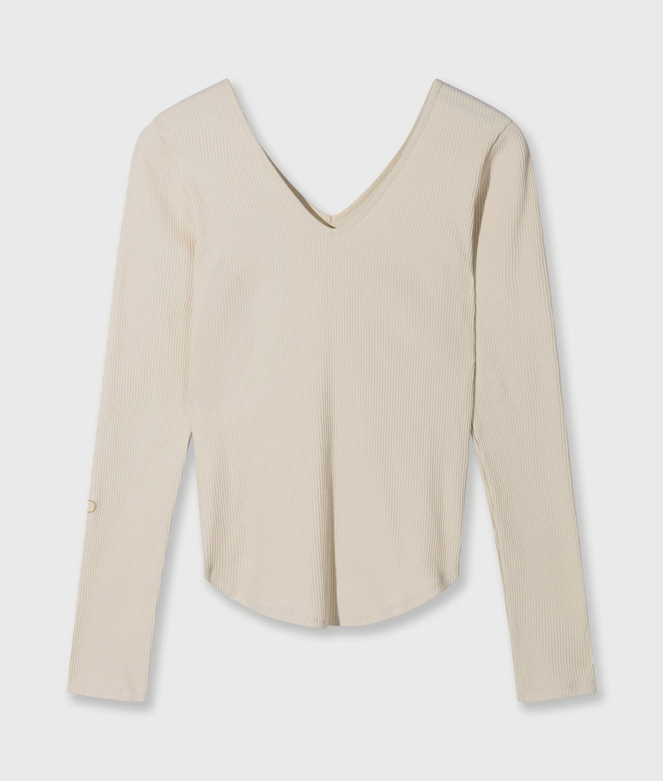 v-neck long sleeve ballet top | light earth