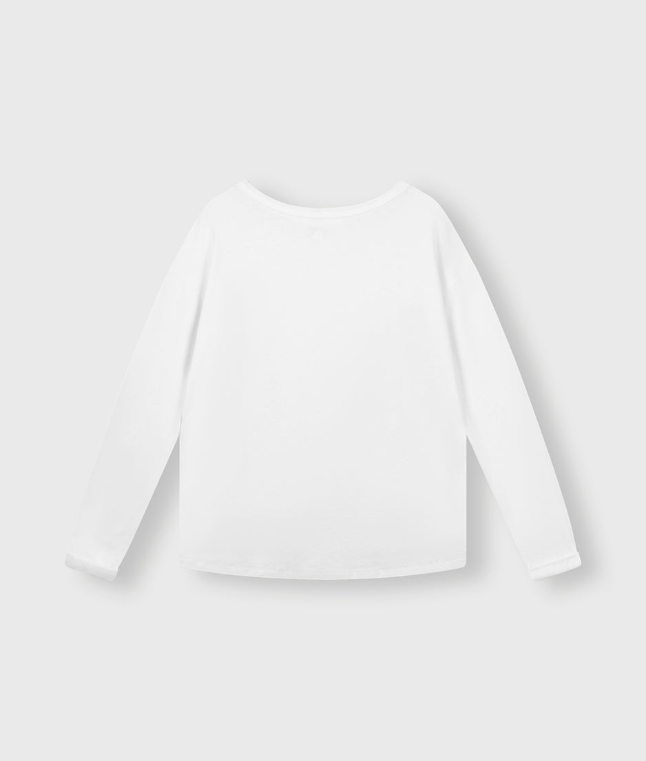 longsleeve tee linen | white