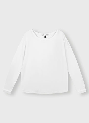 longsleeve tee linen | white