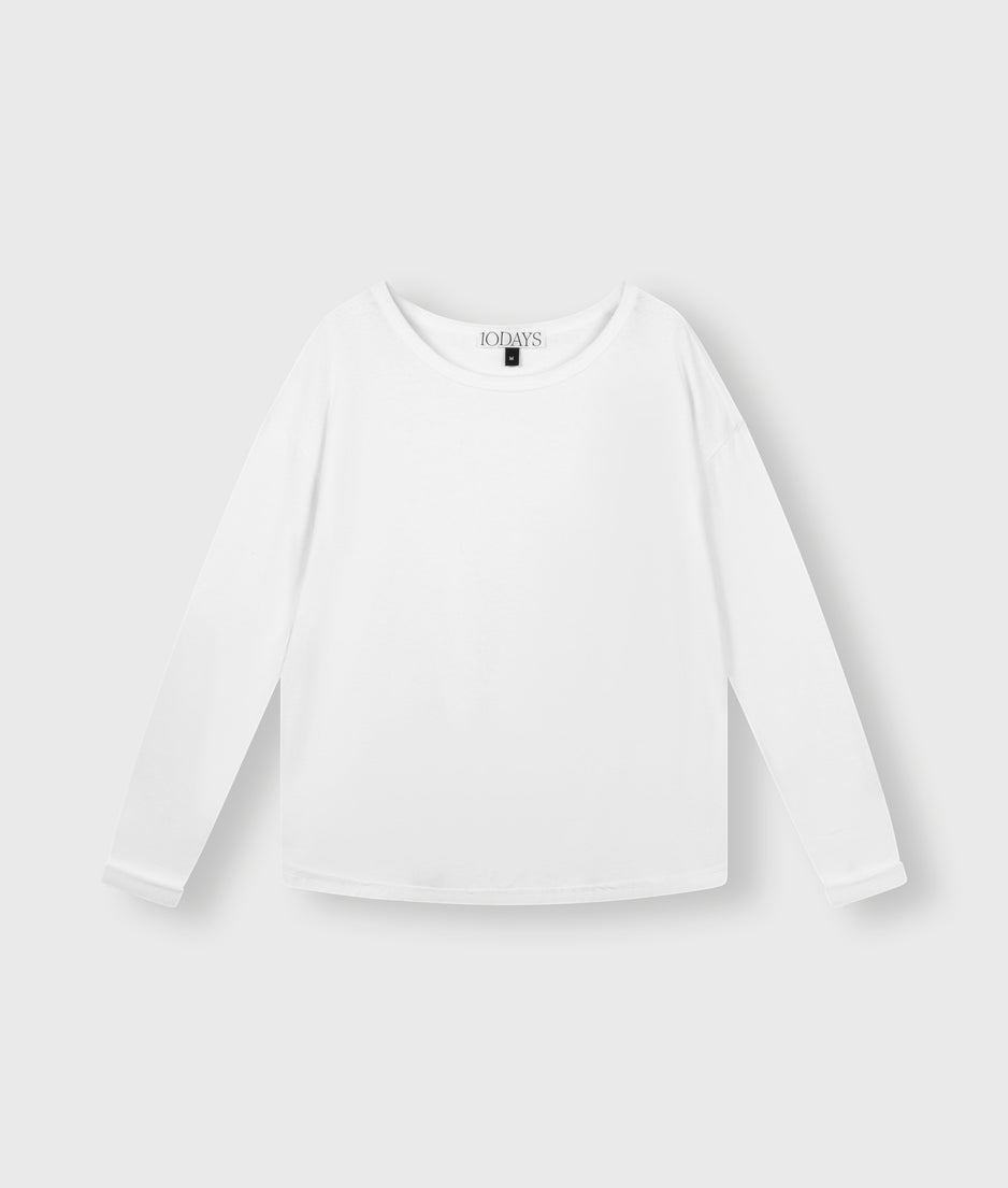 longsleeve tee linen | white