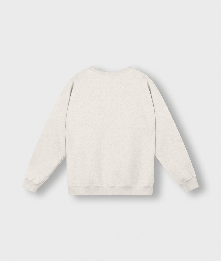 statement sweater logo | soft white melee