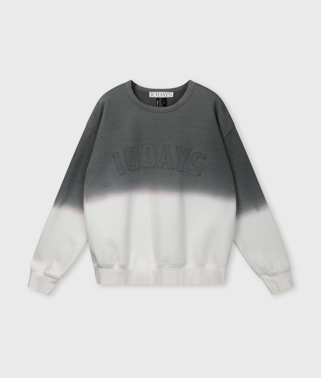statement sweater dip dye | mid grey