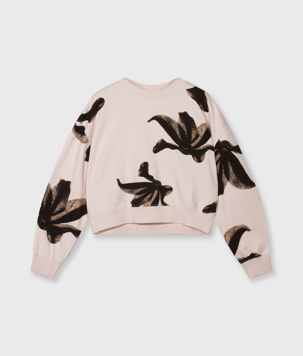 cropped sweater flower | powder