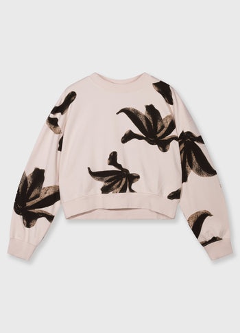 cropped sweater flower | powder