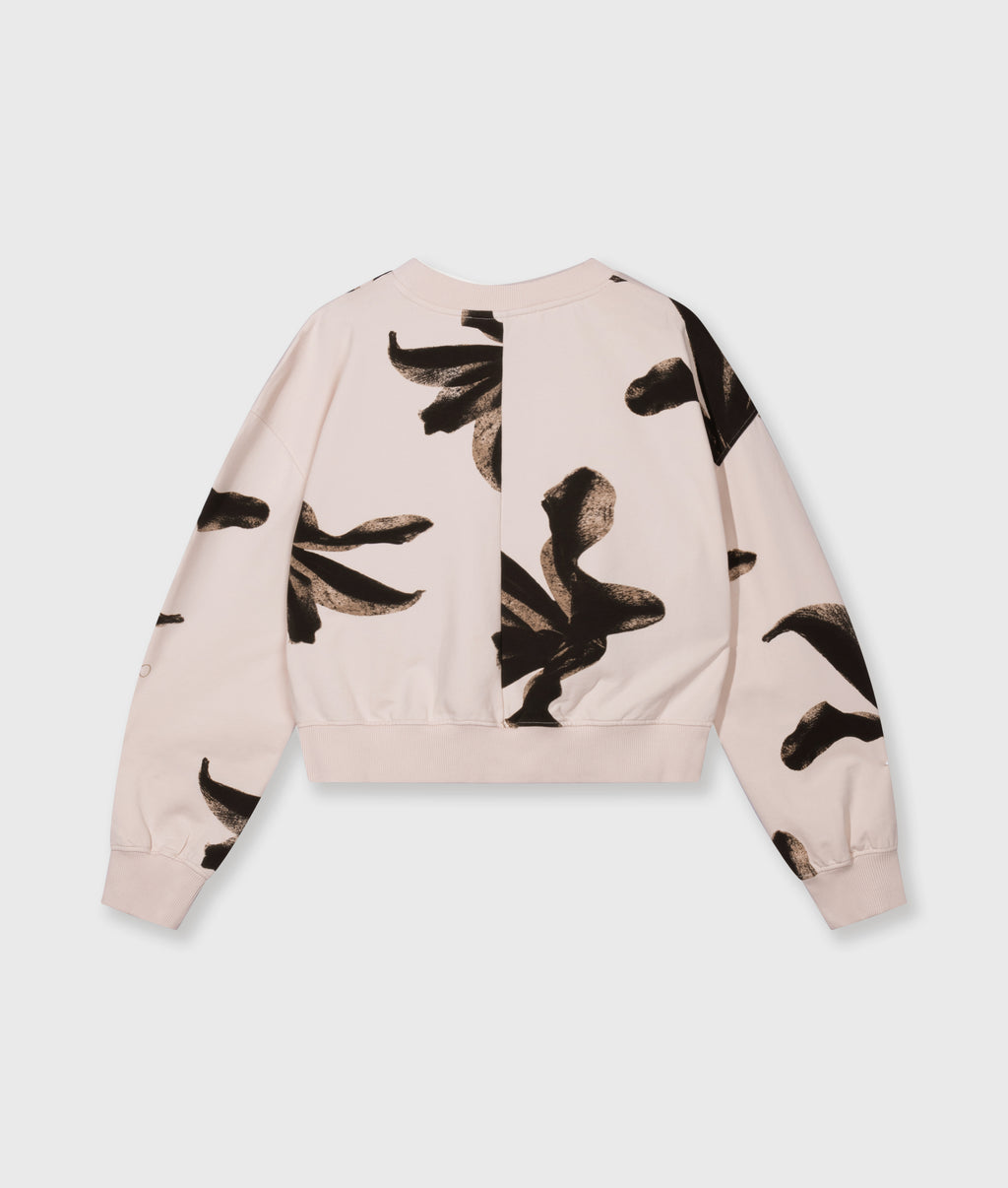 cropped sweater flower | powder