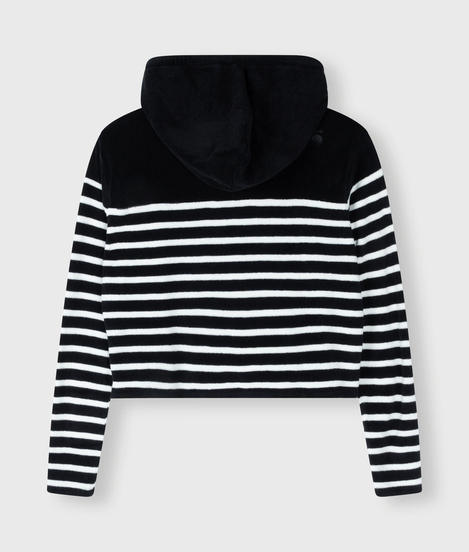 terry hoodie stripes | black/ecru