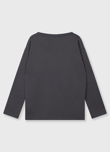 petite statement sweater | steel blue