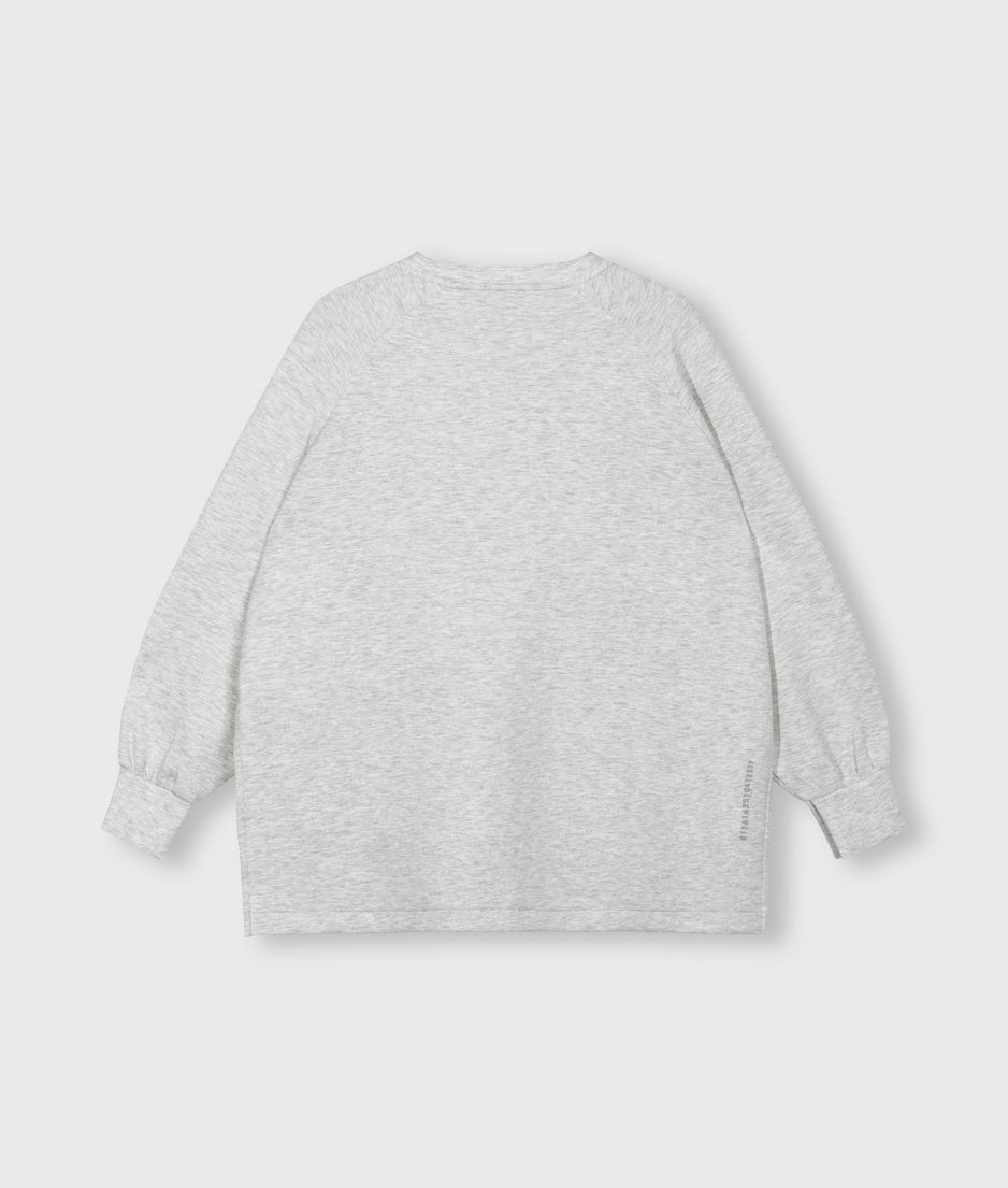 soft scuba blouse sweater | white grey melee