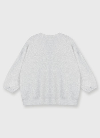 soft scuba v-neck sweater | white grey melee