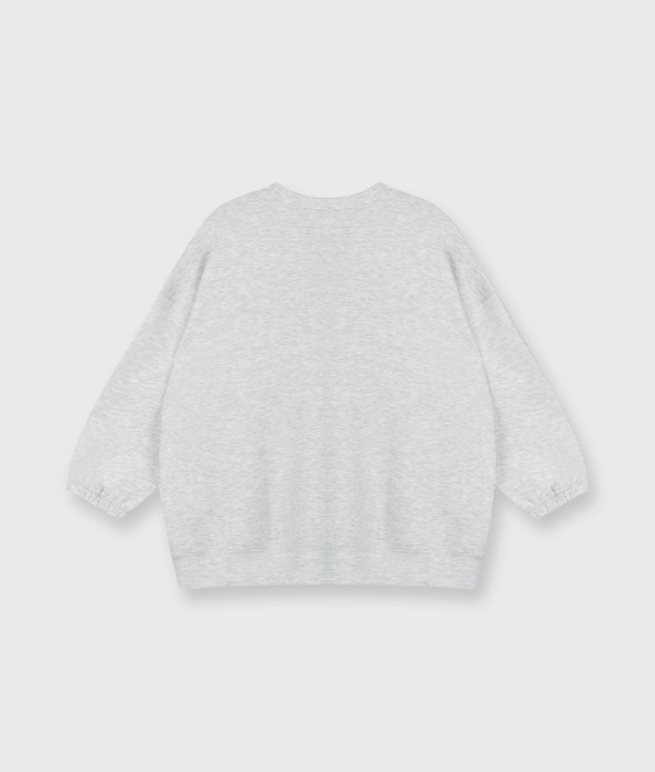 soft scuba v-neck sweater | white grey melee