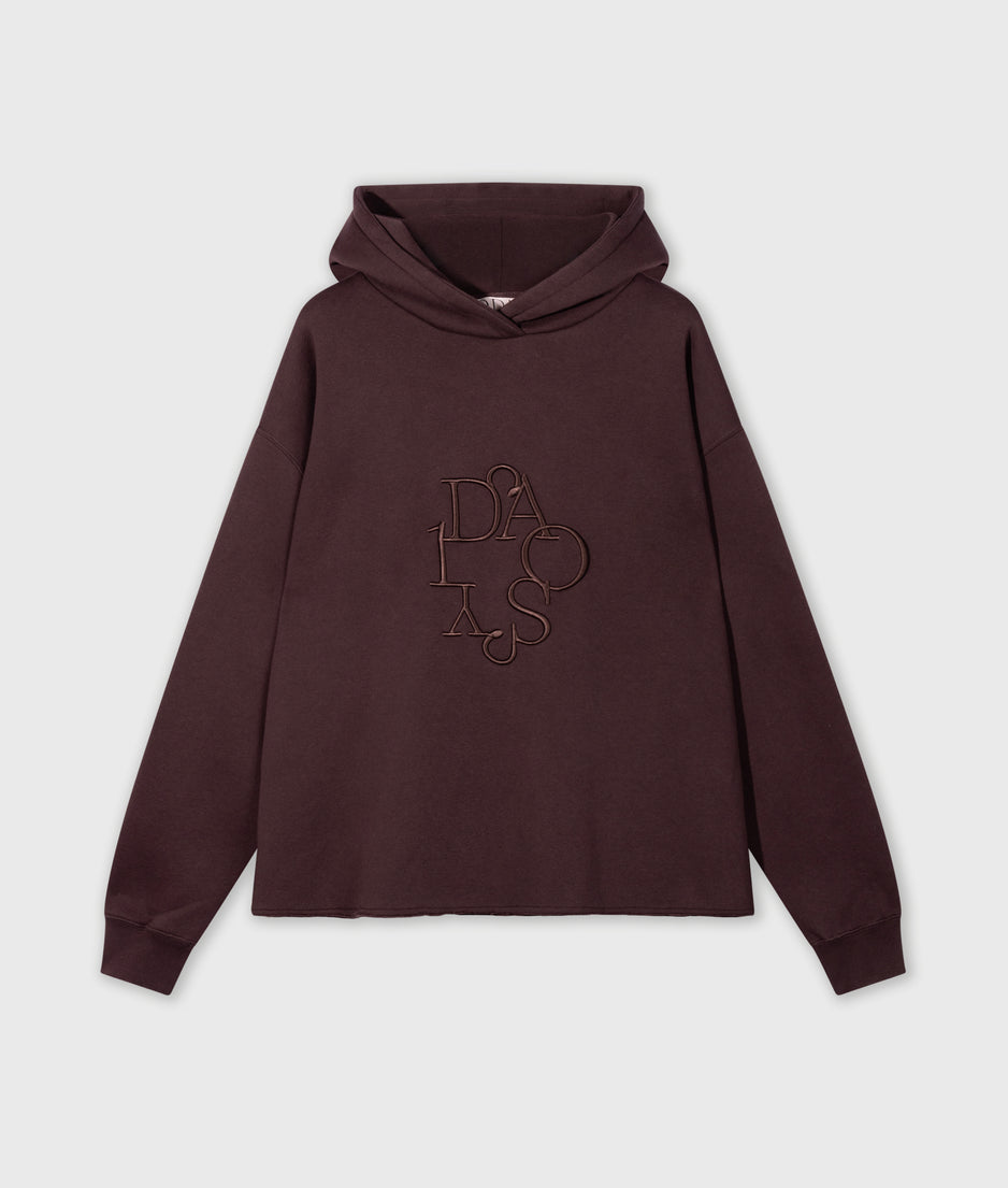 statement hoodie embro | deep wine
