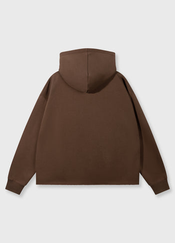 statement hoodie | dark truffle