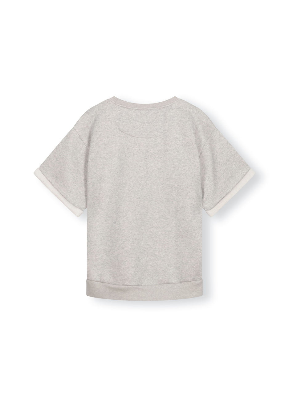 shortsleeve sweater | light grey melee
