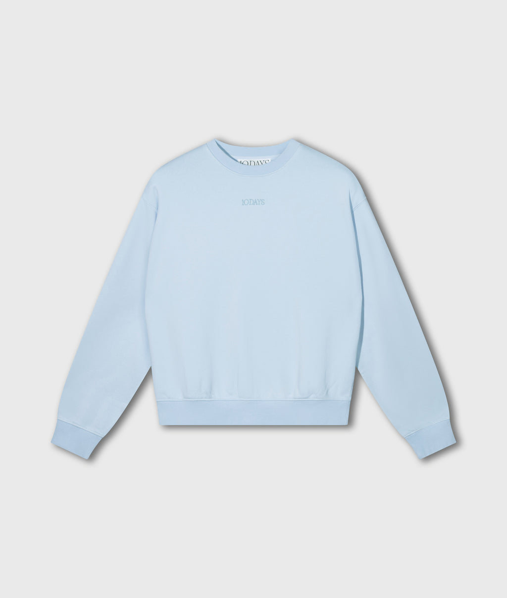 petite statement sweater | angel blue