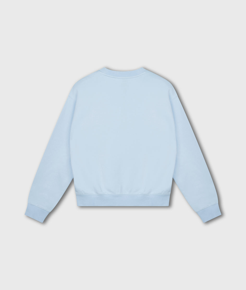 petite statement sweater | angel blue