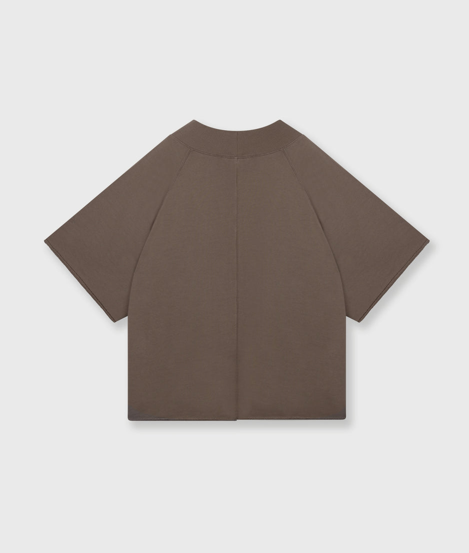 short sleeve sweater v-neck | moonrock