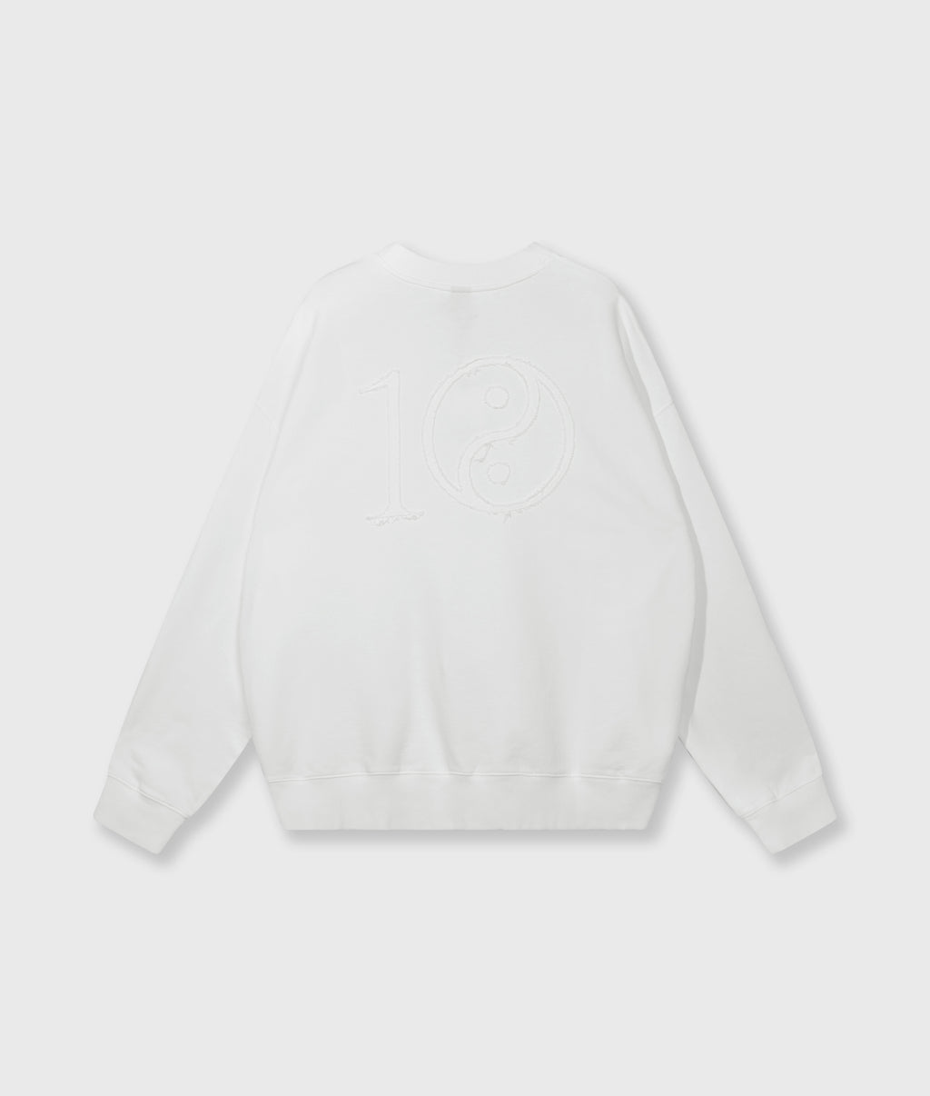 baseball sweater yin yang | ecru