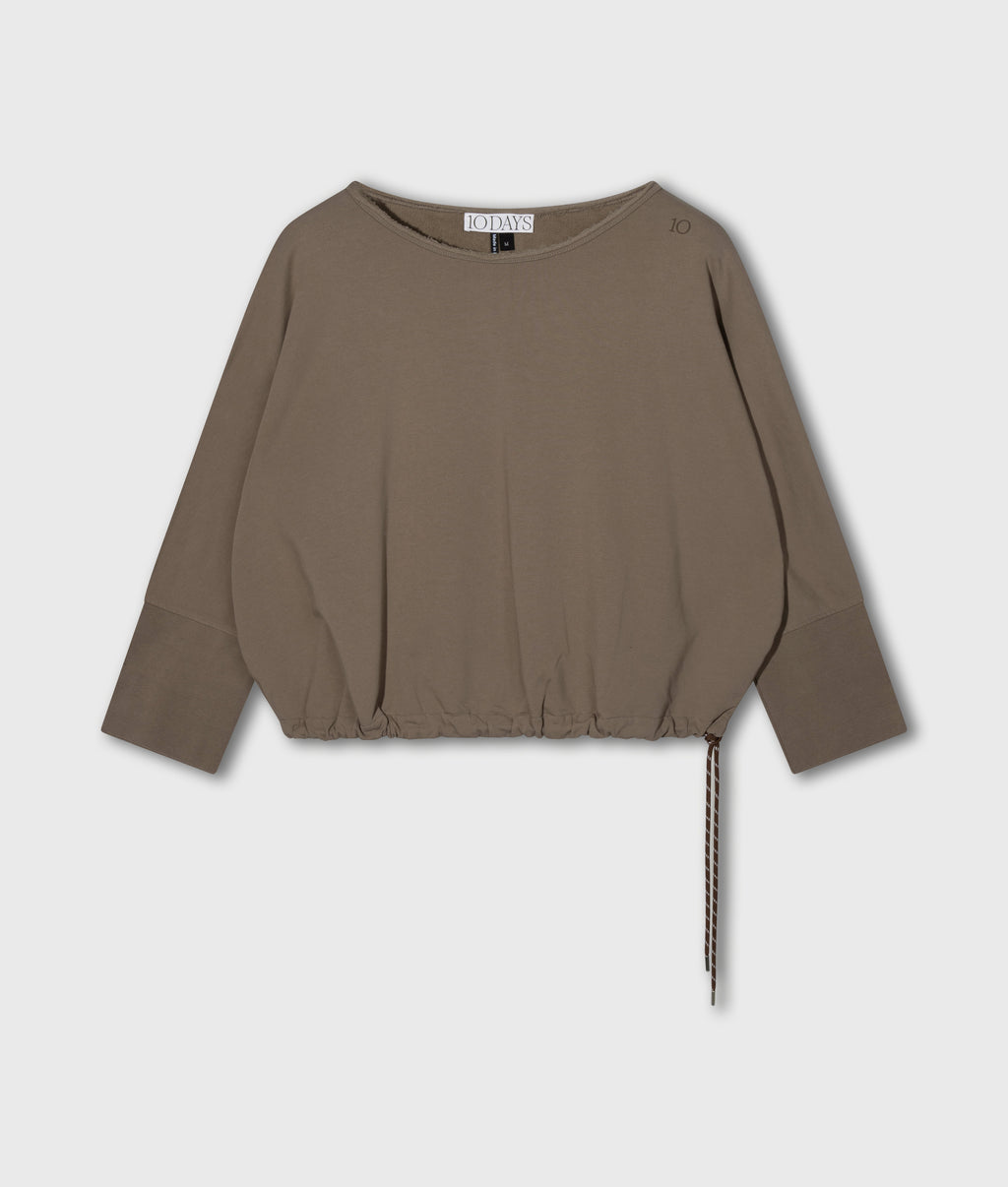 fleece top met vleermuismouwen | portobello