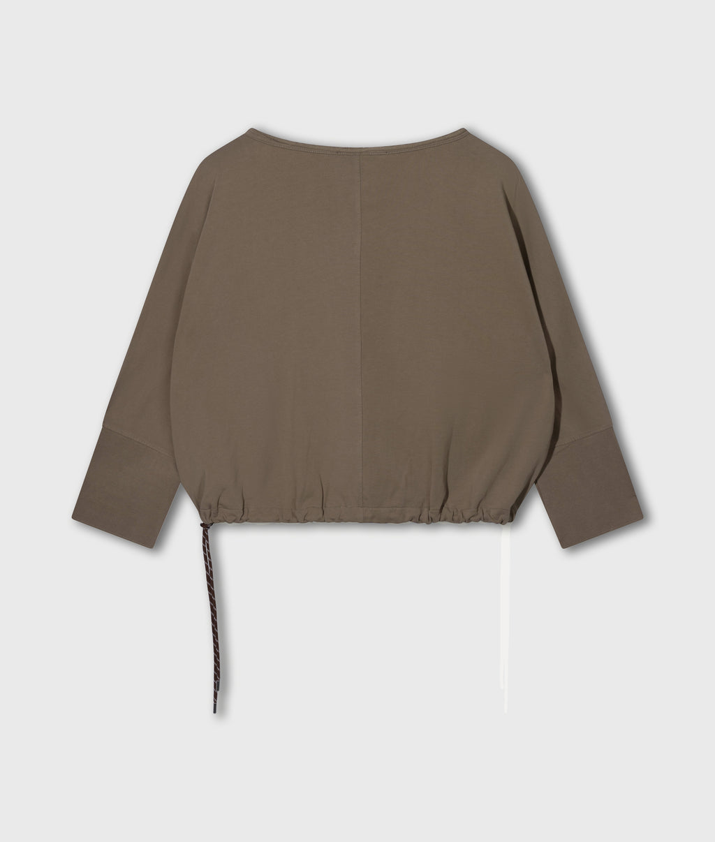 fleece top met vleermuismouwen | portobello