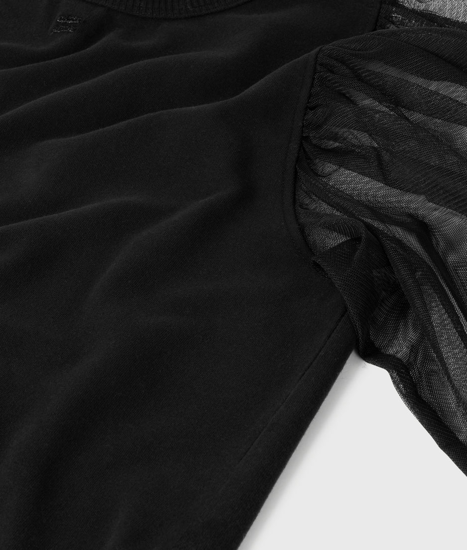 soft sweater puff sleeves | black