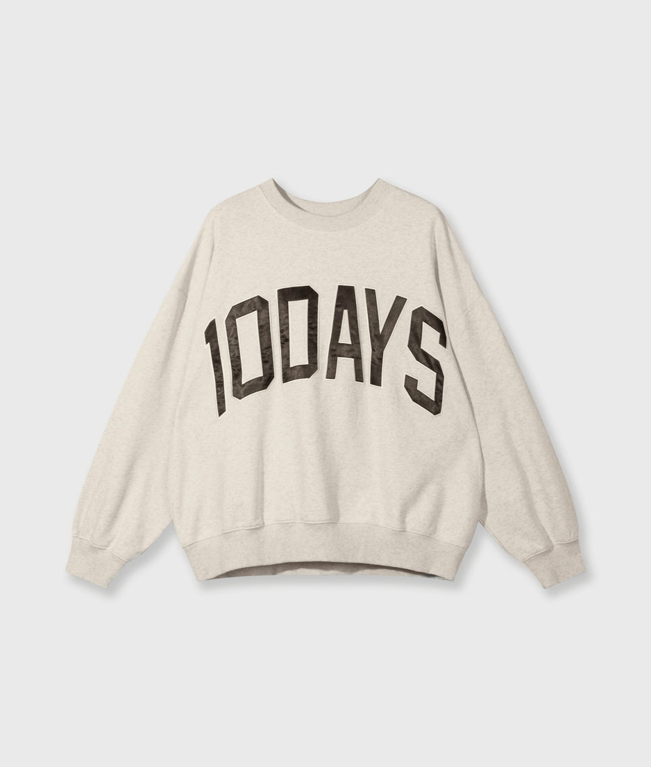 baseball sweater 10DAYS | soft white melee