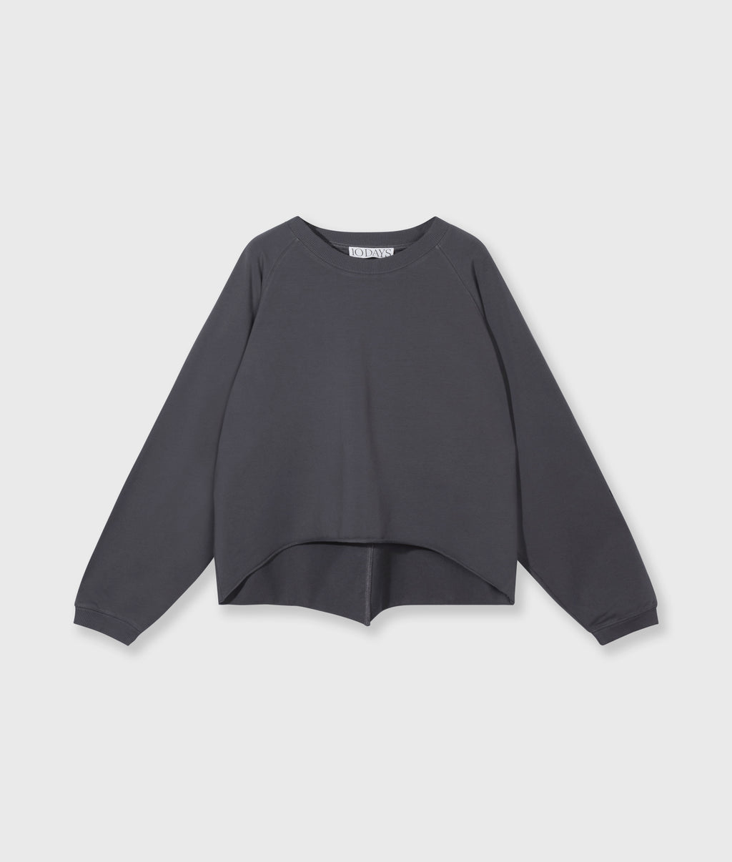 silent chique raglan sweater | steel blue