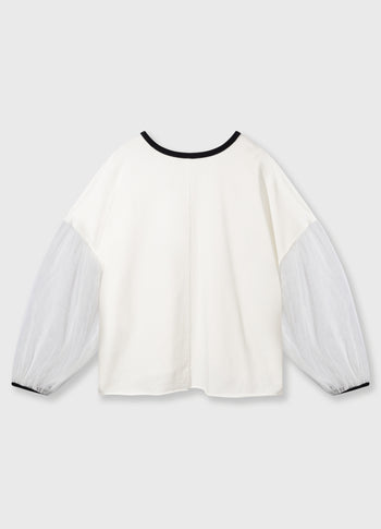 soft sweater tulle sleeves | ecru