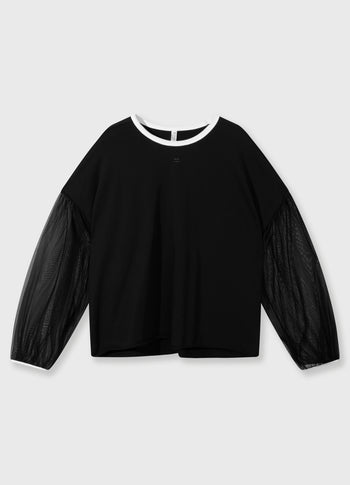 soft sweater tulle sleeves | black