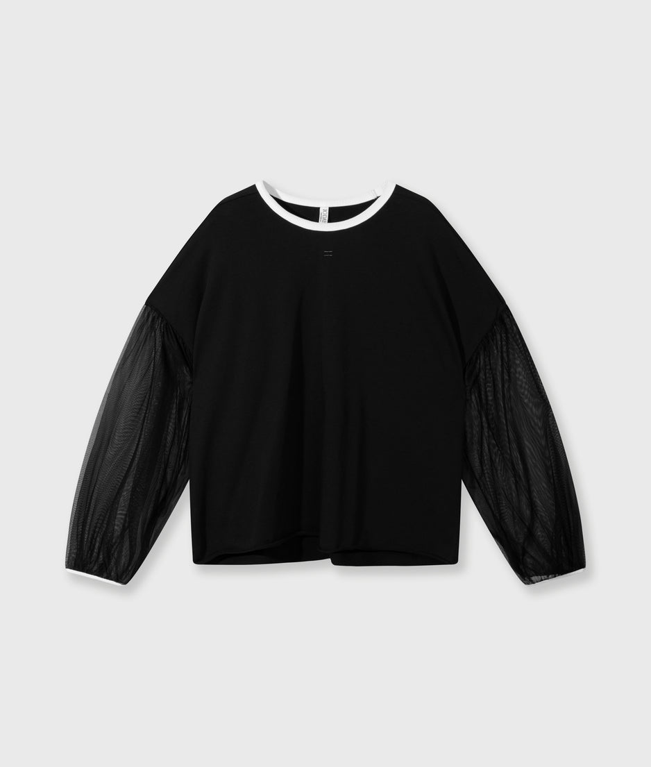 soft sweater tulle sleeves | black