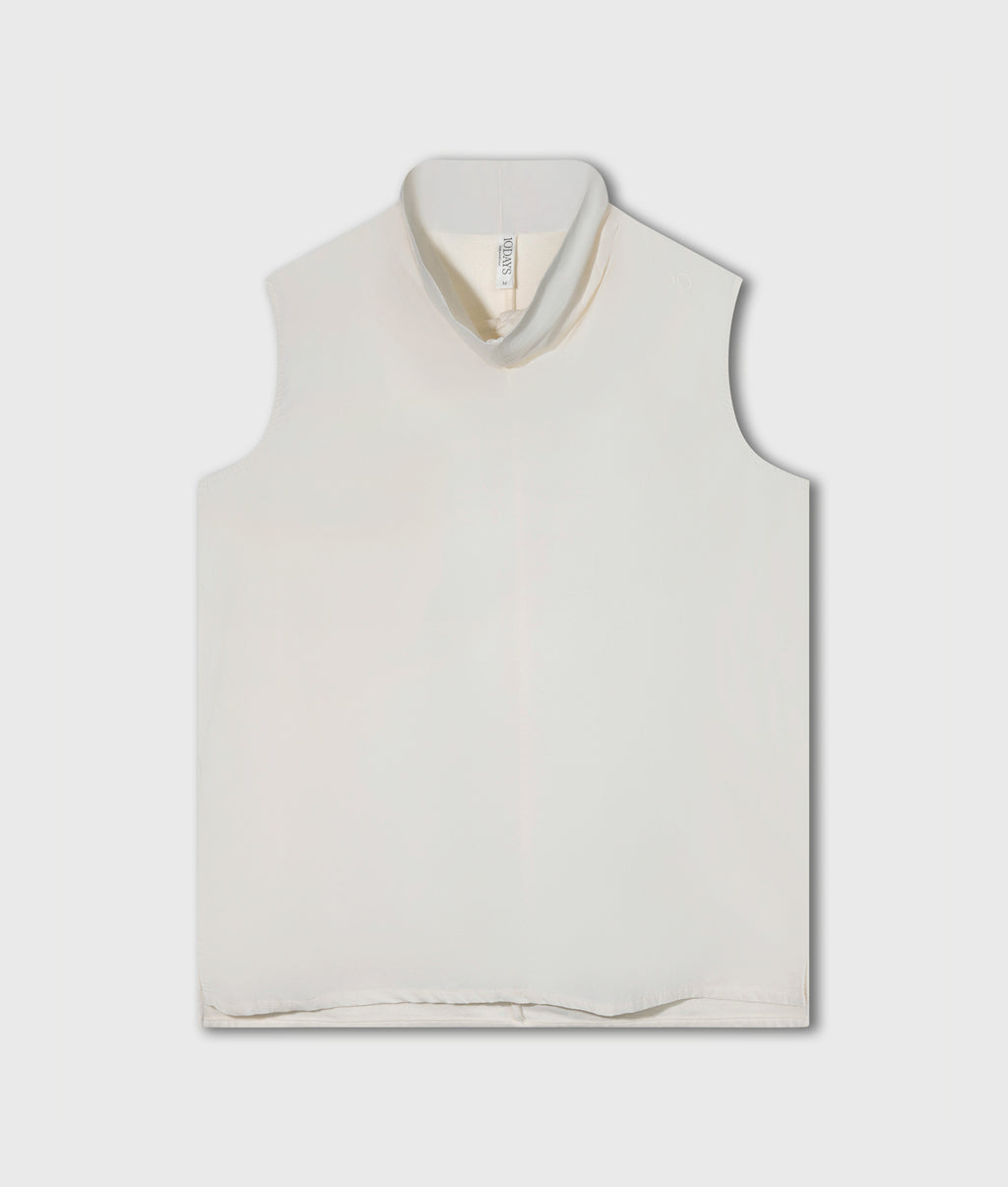 gedrapeerde fleece top | ecru