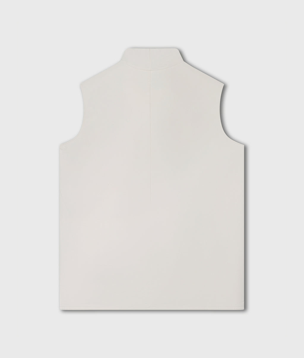 gedrapeerde fleece top | ecru