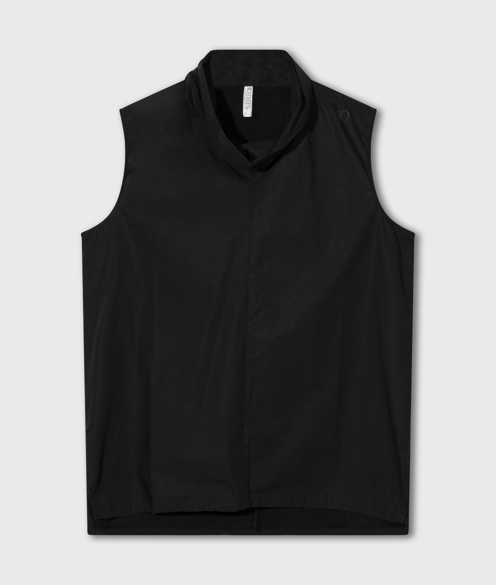 drape top fleece | black