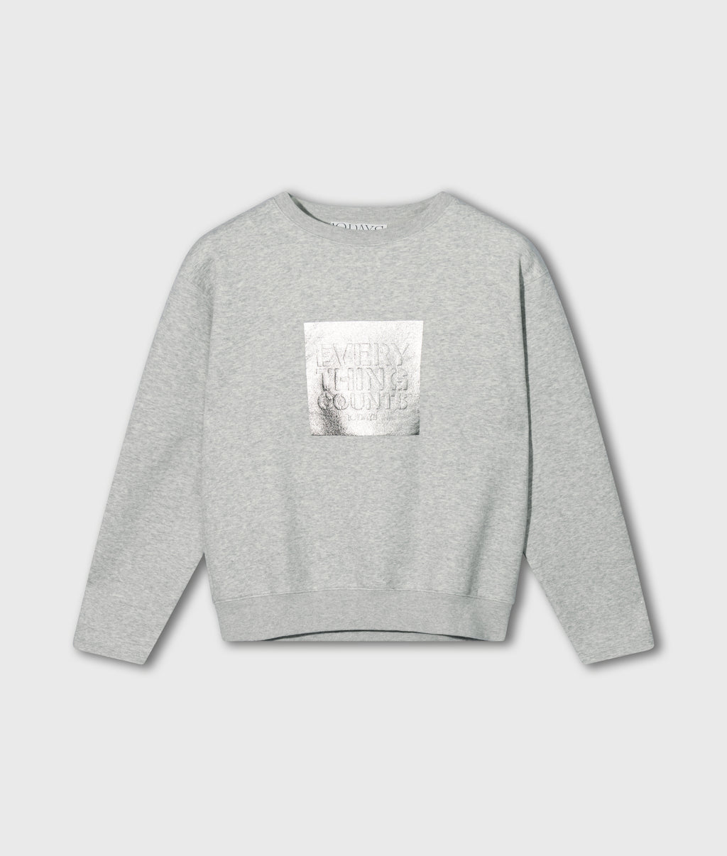 petite statement sweater | light grey melee