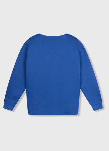 raw edge statement sweater | true blue | 10DAYS | Official