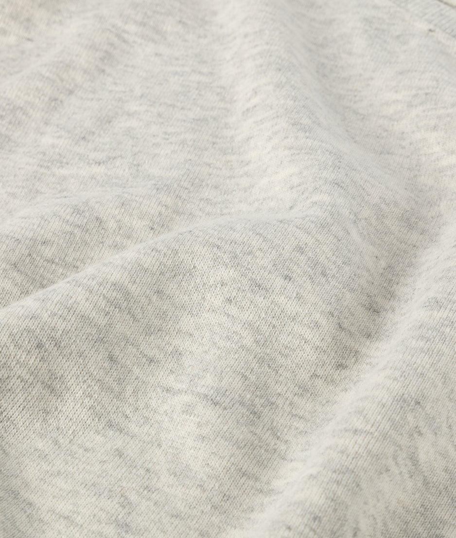 padded shoulder knit top | white grey melee