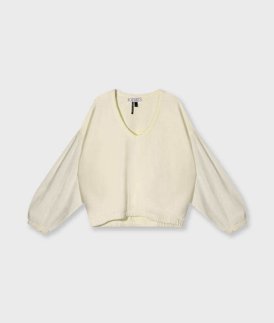 puffed sleeve sweater | faded pastel yellow