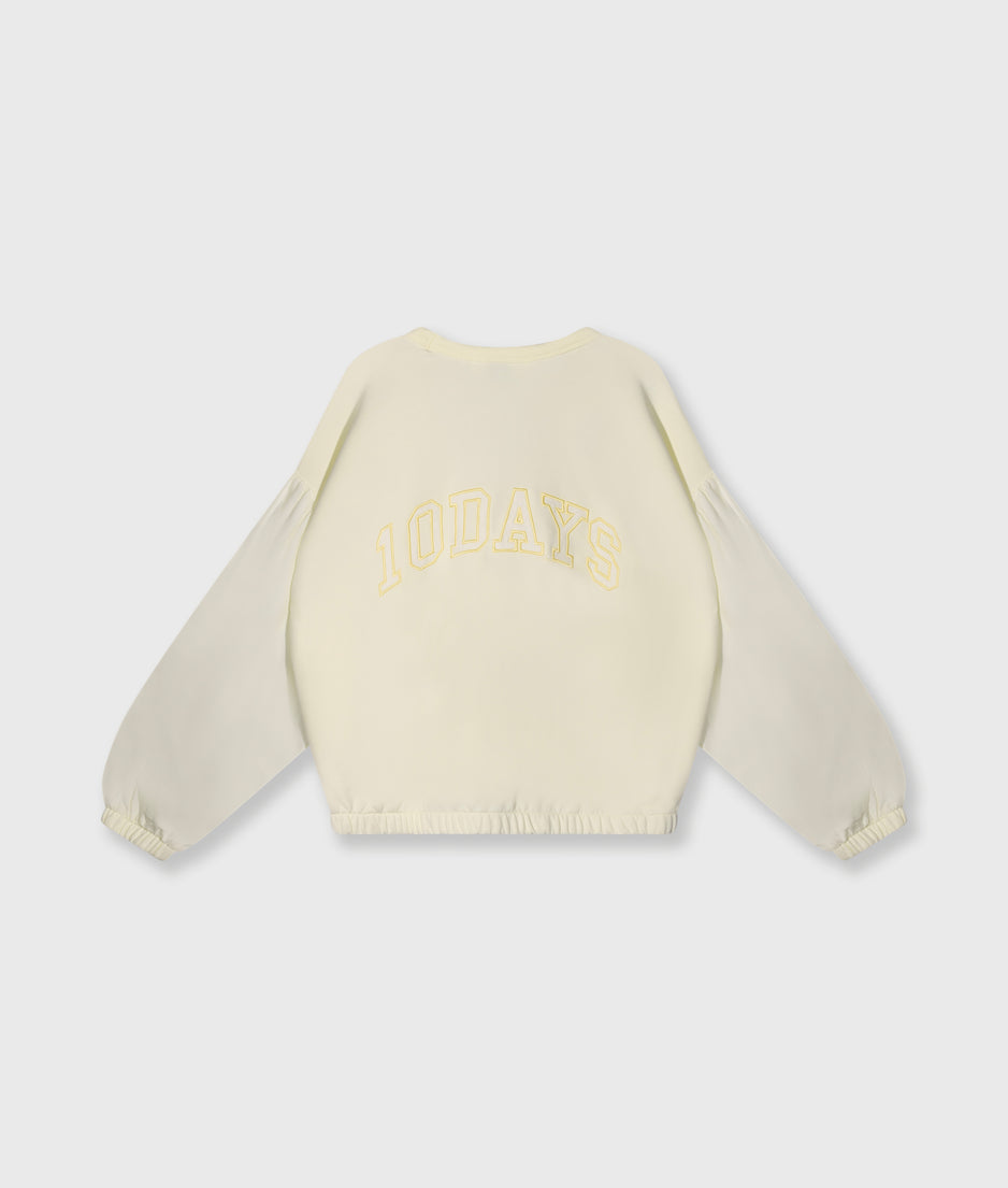 puffed sleeve sweater | faded pastel yellow