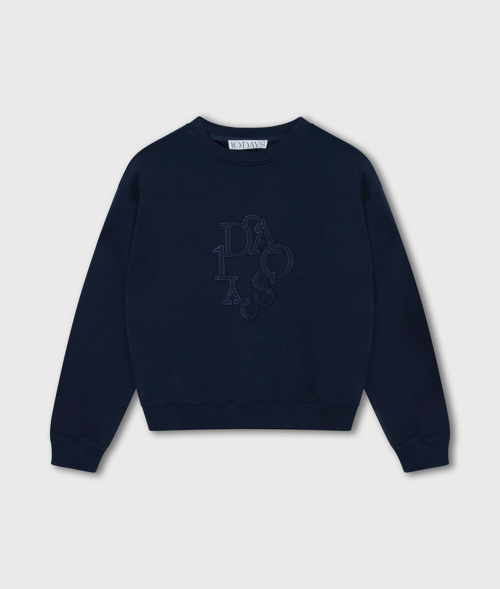 petite curly 10 sweater | night sky