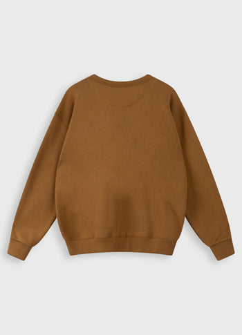 statement sweater logo | suede