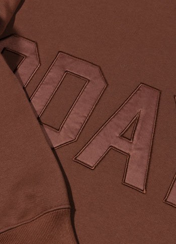 statement sweater logo | deep brown