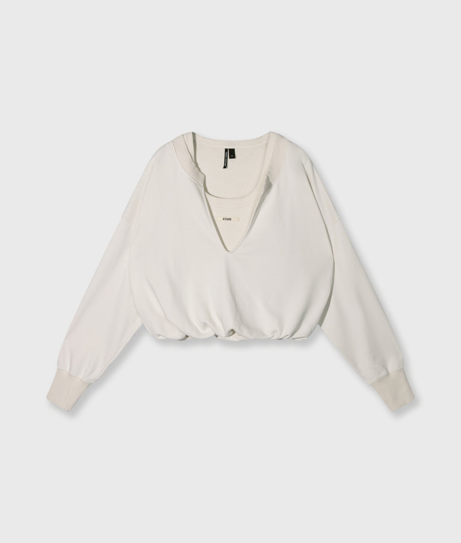 v-neck double sweater | cleansing kit