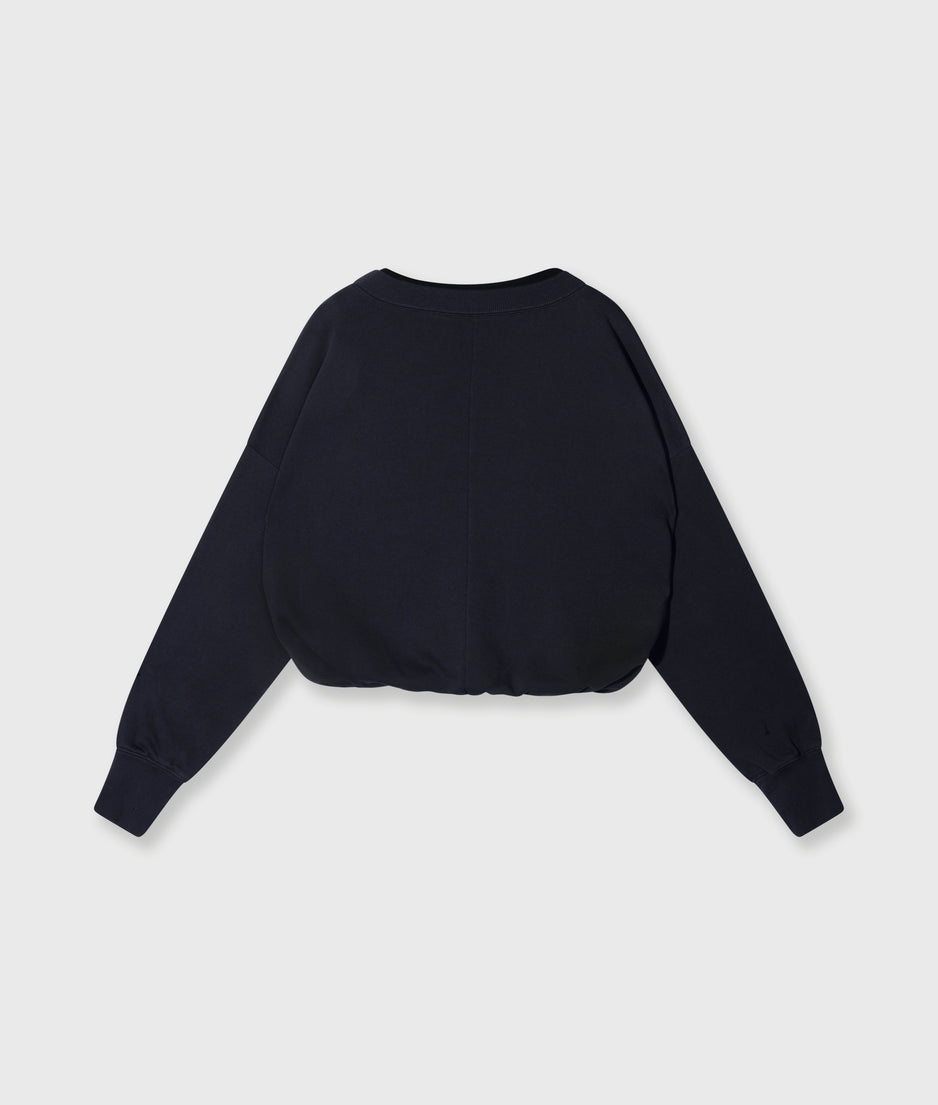 v-neck double sweater | dark navy