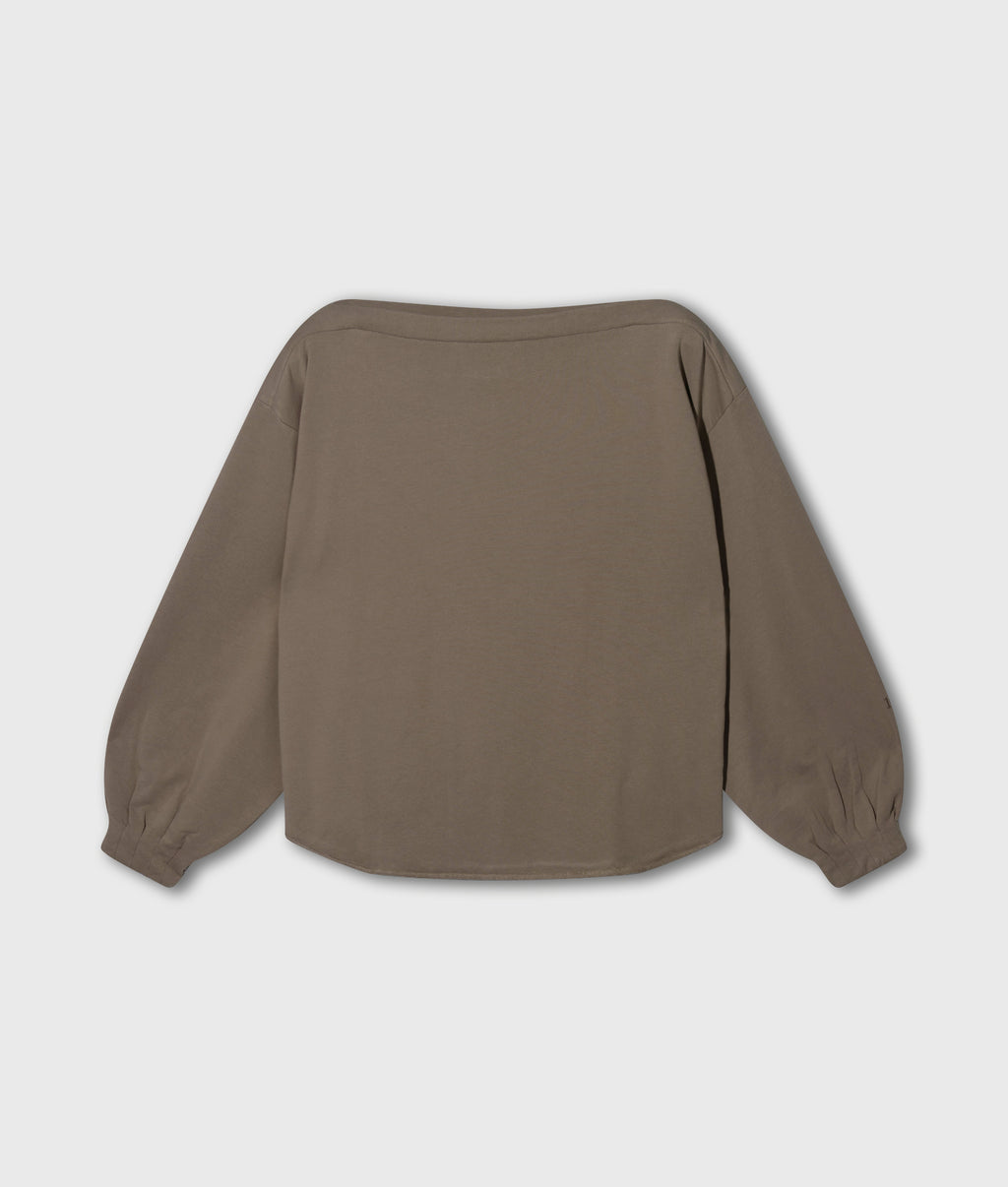 fleece top met boothals | portobello