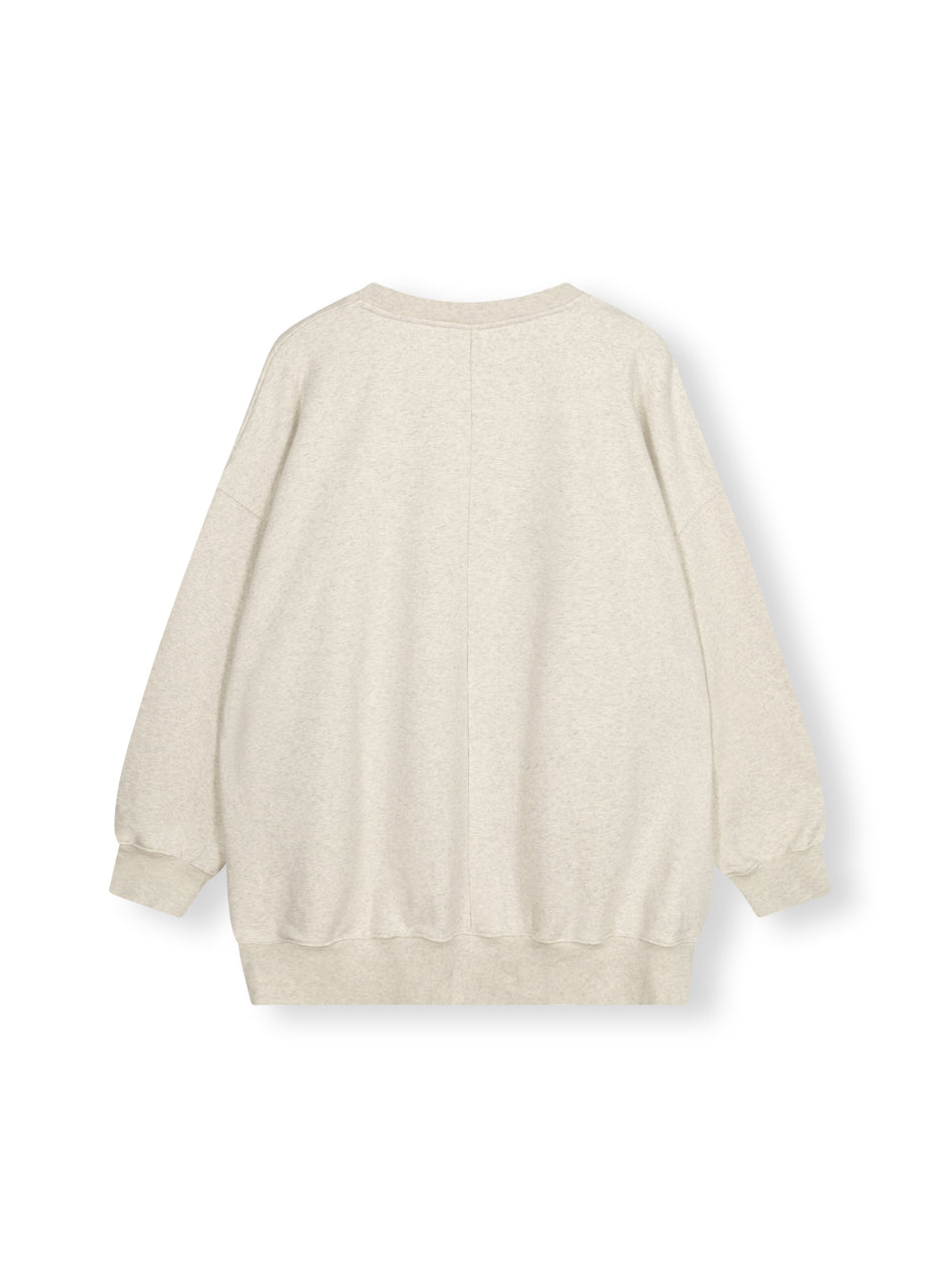 oversized statement sweater | soft white melee