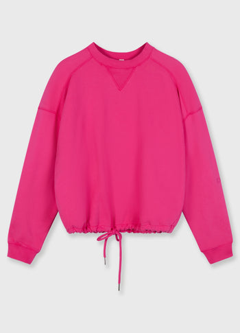 cord sweater | neon pink