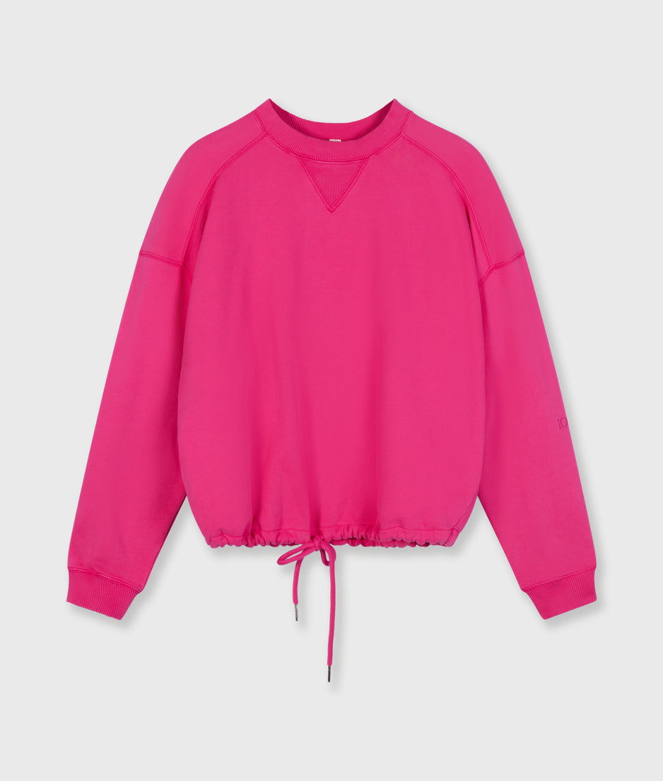 cord sweater | neon pink
