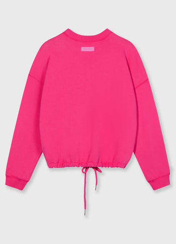 cord sweater | neon pink