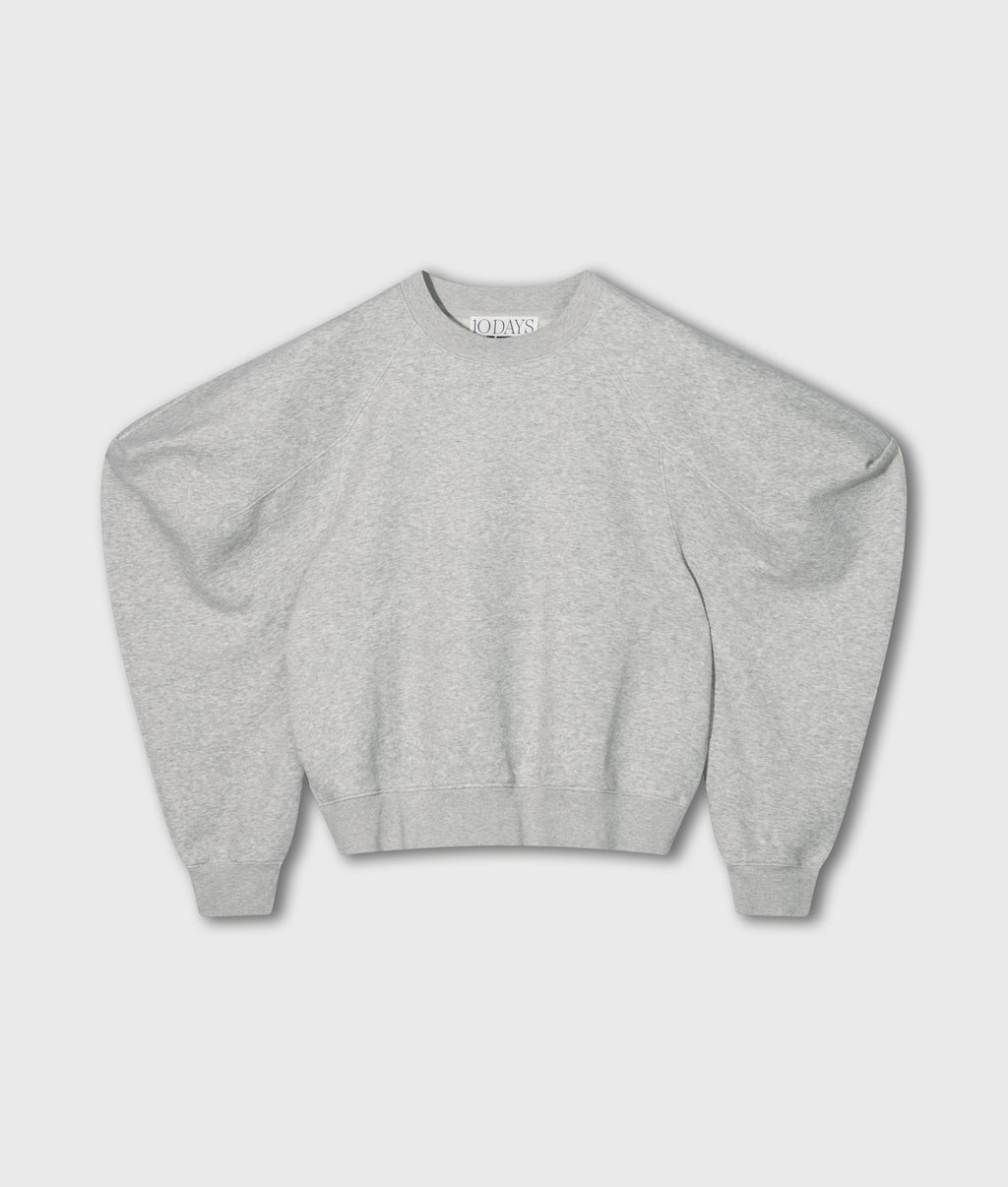 puff sleeve sweater neoprene | light grey melee