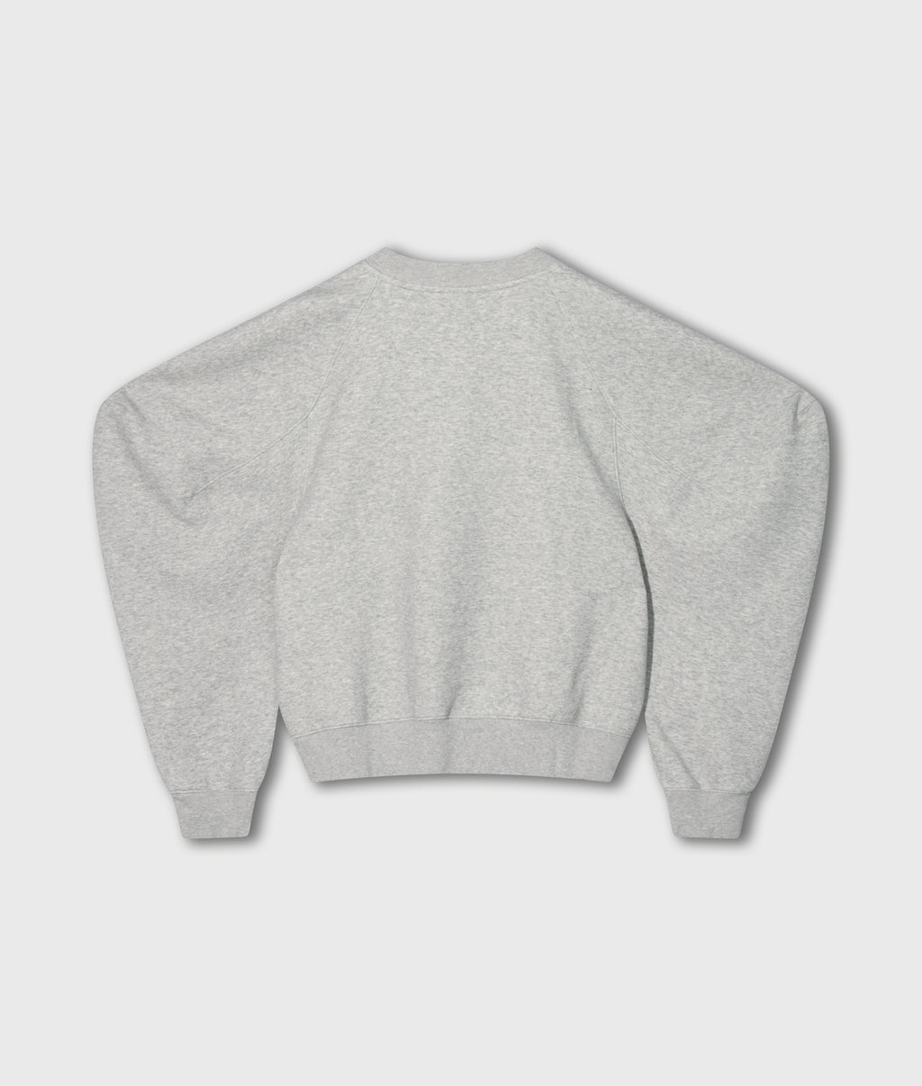 puff sleeve sweater neoprene | light grey melee